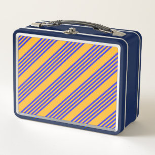 Lunch Box Motif électrique bleu et jaune cinq bandes