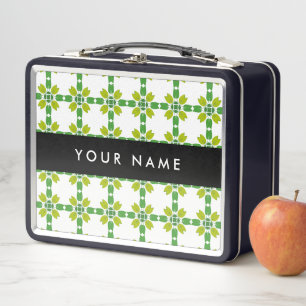 Lunch Box Motif feuille, Feuilles verts, votre nom