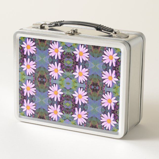 Lunch Box Motif Fleur de marmite rose rétro (Devant)