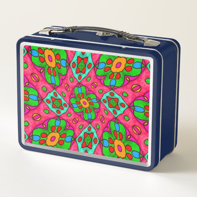 Lunch Box Motif Fleurs Abstraites uniques (Dos)