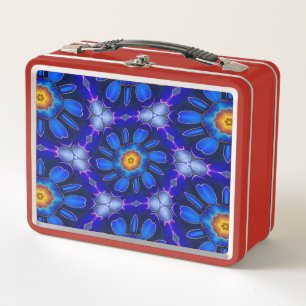 Lunch Box Motif Fleurs bleues Abstraites
