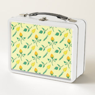 Lunch Box Motif floral avec rose jaune et fleurs de tulipe