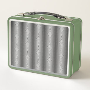 Lunch Box Motif floral baroque avec bordure grise