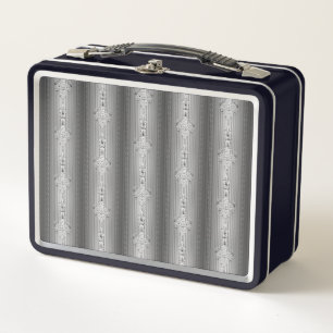 Lunch Box Motif floral baroque avec bordure grise
