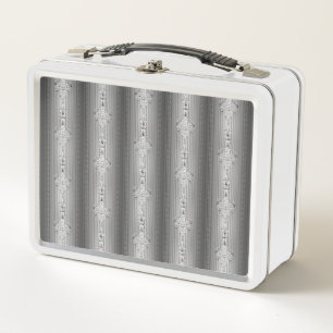 Lunch Box Motif floral baroque avec bordure grise