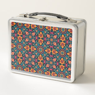 Lunch Box Motif floral bohème coloré Élégante symétrie