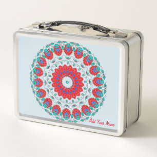 Lunch Box Motif floral vintage classique de kaléidoscope