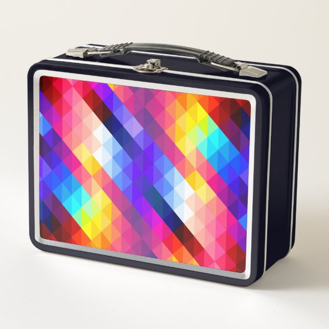 Lunch Box Motif géométrique abstrait de couleur vive (Devant)