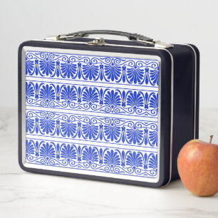 Lunch Box Motif grec méditerranéen bleu