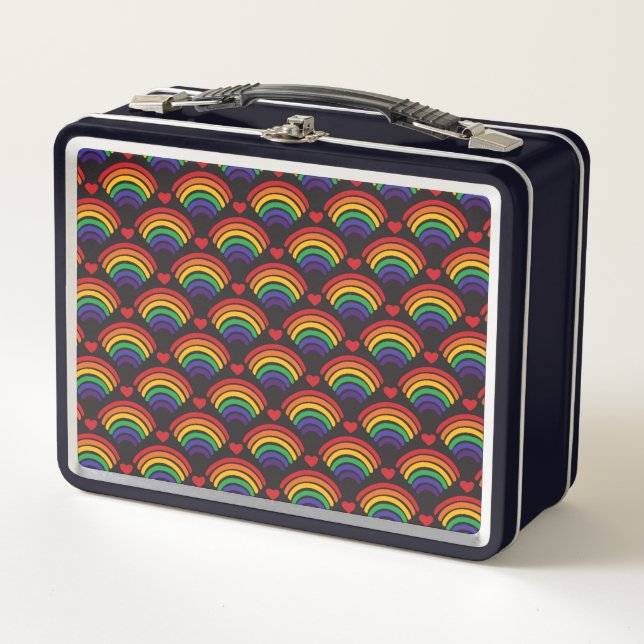 Lunch Box Motif Hearts & Rainbows (Devant)