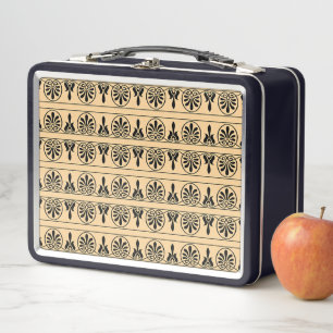 Lunch Box Motif Méditerranéen Arabesque Grec Brun