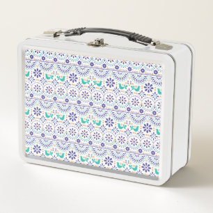 Lunch Box Motif mexicain d'art populaire de tuile d'oiseau