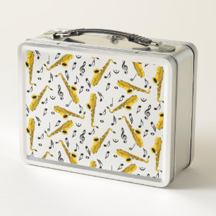 Lunch Box Motif note musique saxophone