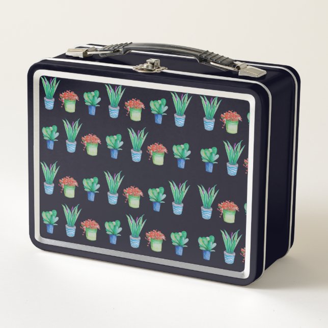 Lunch Box Motif original de conception plante aquarelle 1 (Devant)