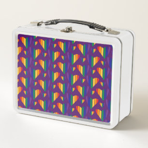 Lunch Box Motif Rainbow Hearts