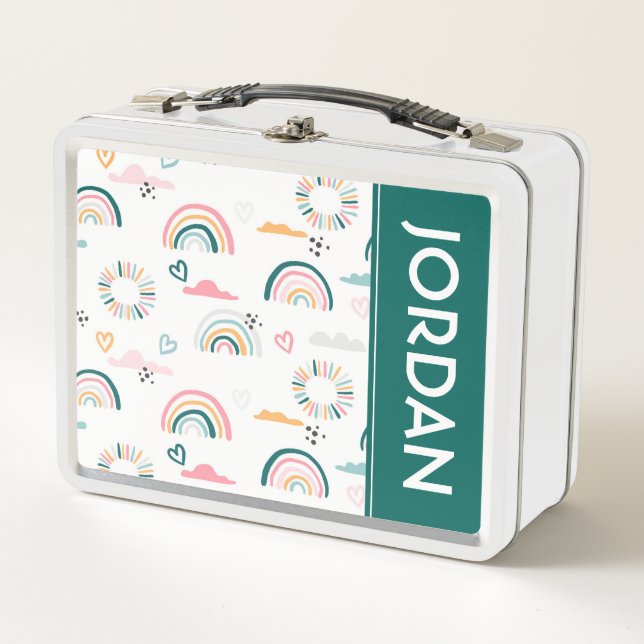 Lunch Box Motif Rainbows & Hearts (Devant)