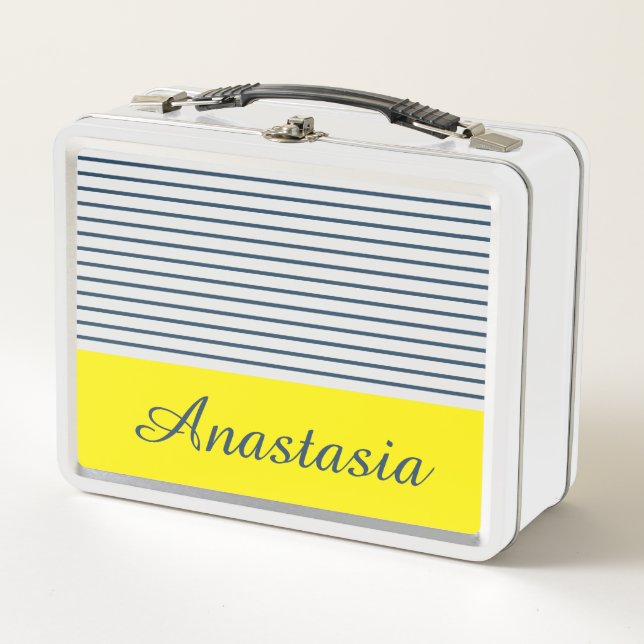 Lunch Box Motif rayé moderne (Devant)