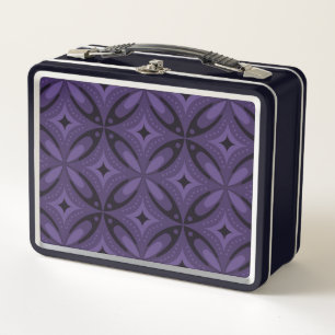 Lunch Box Motif Rétro de Couleur Violet Foncé