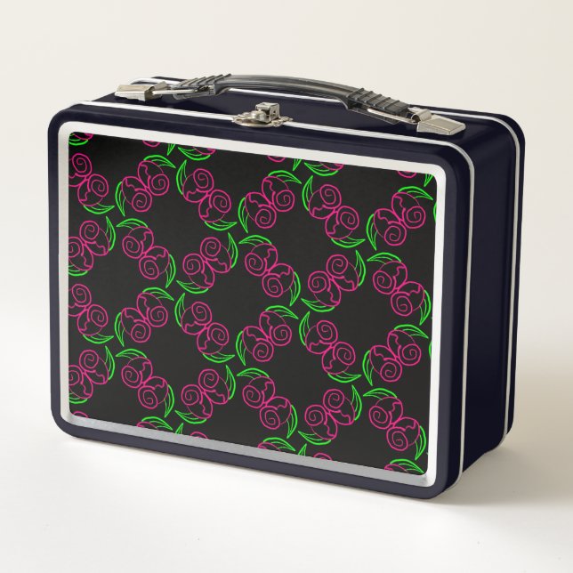 Lunch Box Motif Rose rose chaud (Devant)