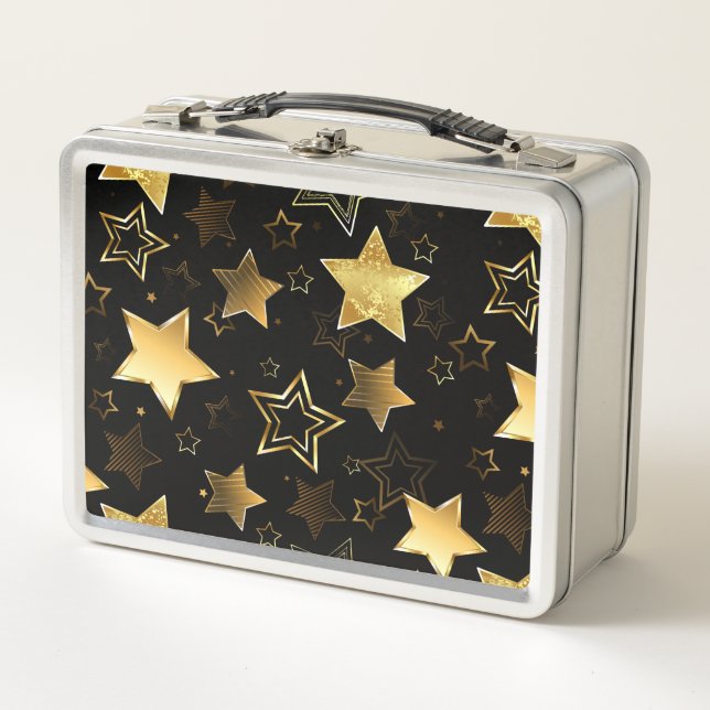 Lunch Box Motif sans couture avec étoiles d'or (Devant)