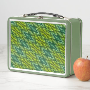 Lunch Box - Motif Snakeskin en Verts