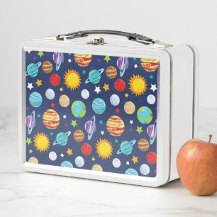 Lunch Box Motif spatial, Planètes, Étoiles, Cosmos, Galaxie