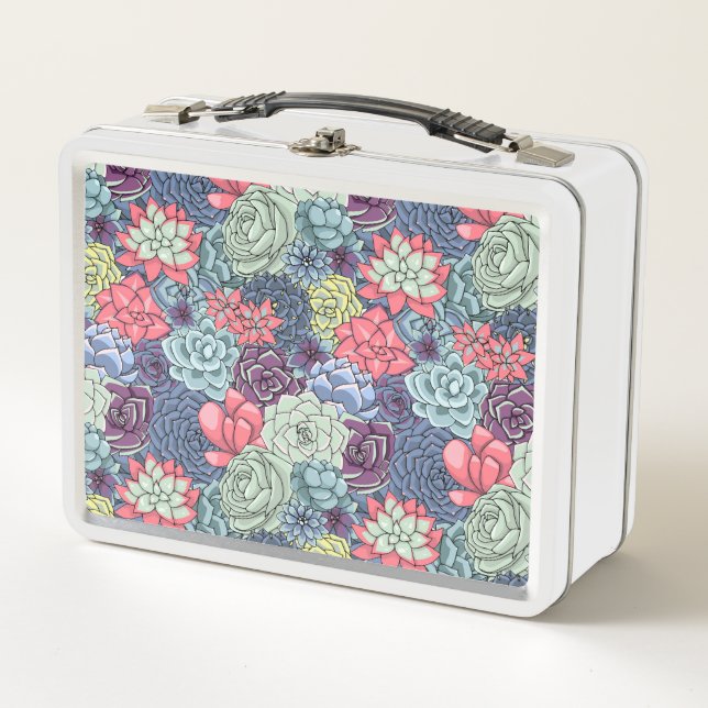 Lunch Box Motif succulent coloré (Devant)