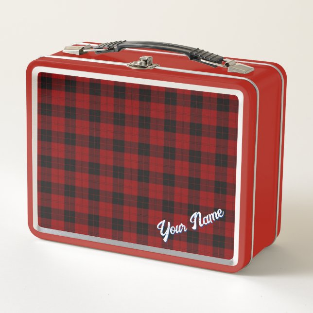 LUNCH BOX MOTIF TARTAN PLAID PERSONNALISÉ (Devant)
