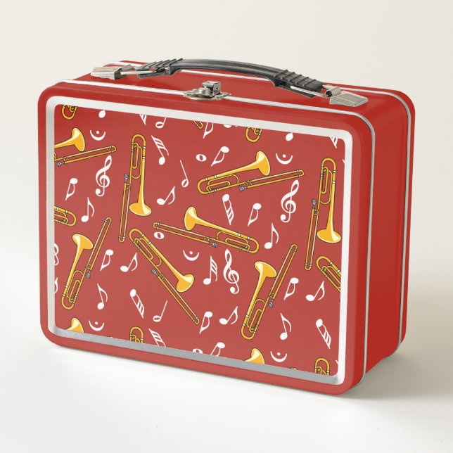 Lunch Box Motif Trombone Music Notes (Devant)