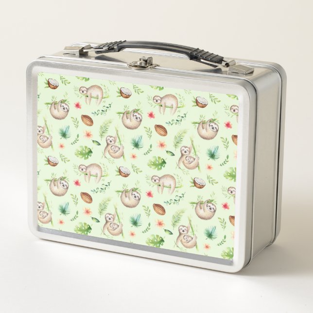 Lunch Box Motif tropical de paresse de noix de coco (Devant)