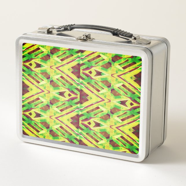 Lunch Box Motif vert et marron (Devant)