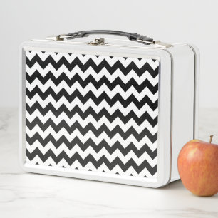 Lunch Box Motif Zigzag noir et blanc, Motif Chevron
