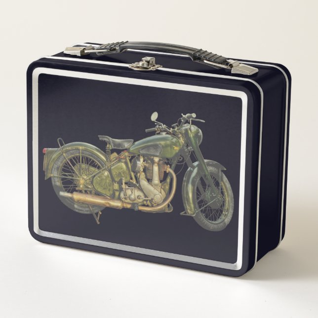 Lunch Box Moto vert (Devant)