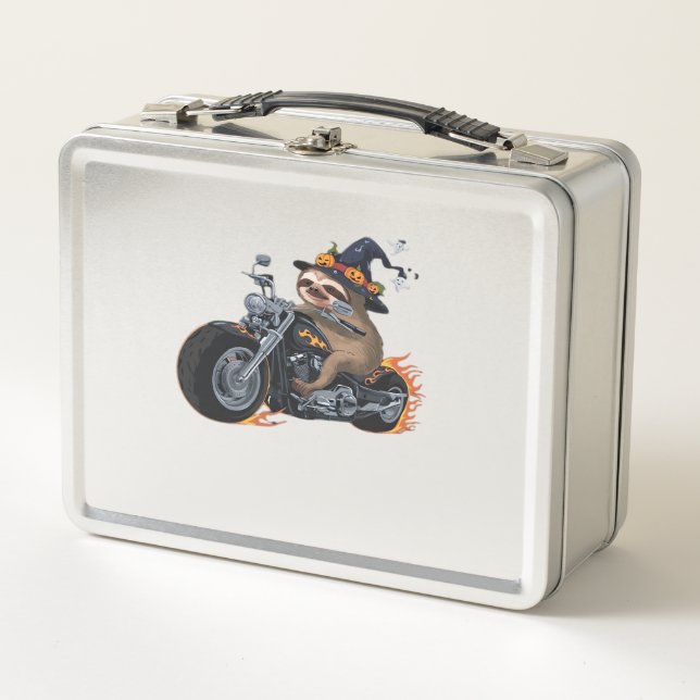Lunch Box Motocyclisme de sloth effrayant Halloween Fun de m (Devant)