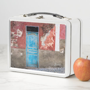 Lunch Box Mur coloré avec porte bleue