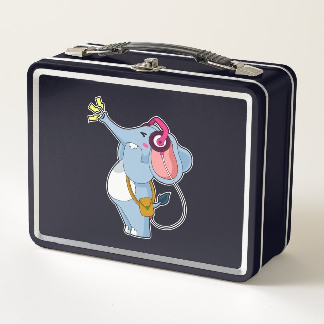 Lunch Box Musique des écouteurs d'éléphant (Devant)