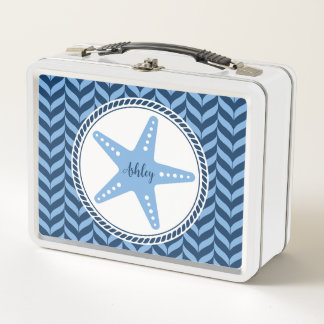 Lunch Box Nautical Blue Étoile de mer côtière 