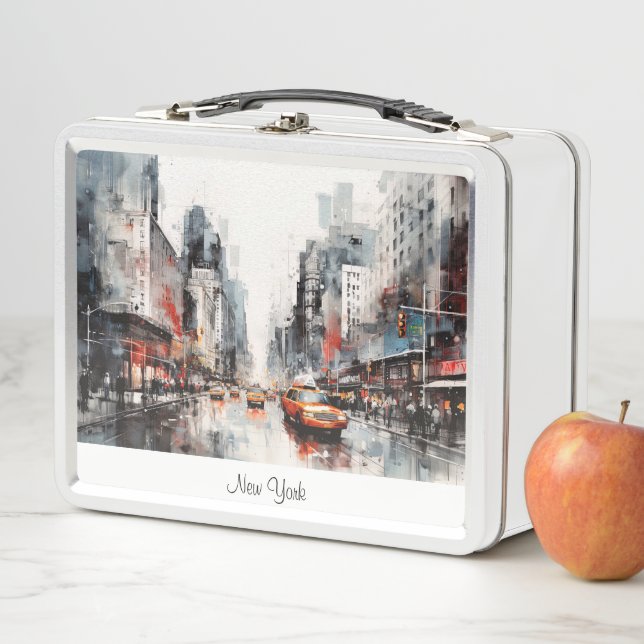Lunch Box New York, paysage peint (En situation)