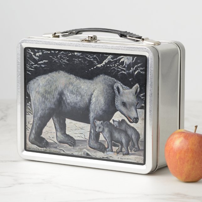 Lunch Box Niko Pirosmani, Ours blanc aux petits (En situation)
