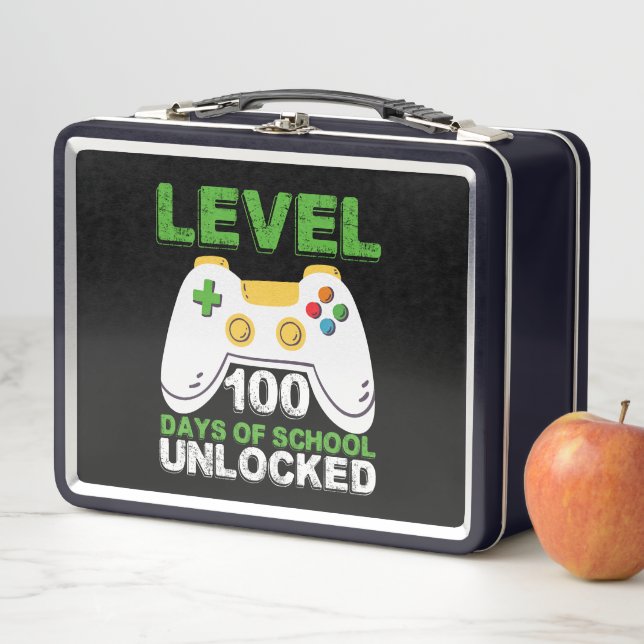 Lunch Box Niveau 100 Jours De Jeux Vidéo De Gamer Déverrouil (En situation)