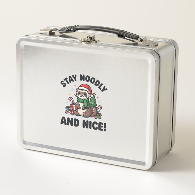 Lunch Box Noël de furet drôle Reste noué et gentil (Devant)