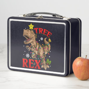 Lunch Box Noël Dinosaure Arbre Rex lumières TRex Xmas Cadeau
