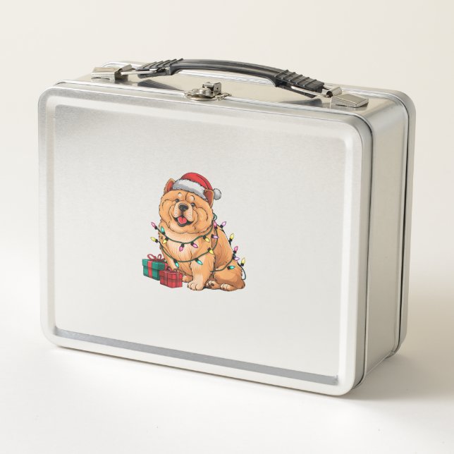 Lunch Box Noël Éclairage Noël Chow Chow Chien Noël (Devant)