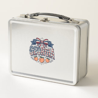 Lunch Box Nœud de pêche de Géorgie patriotique vintage 4 jui