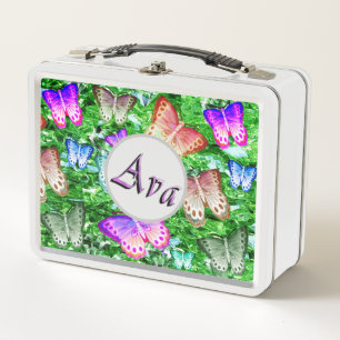 Lunch Box Nom Ava Avec Papillons,