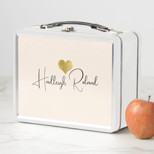 Lunch Box Nom Calligraphie Monogramme Cœur (En situation)