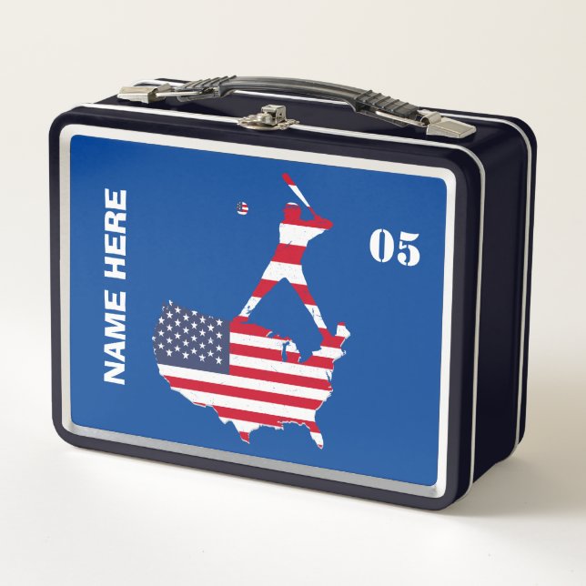 Lunch Box Nom de base-ball Vintage personnalisé (Devant)