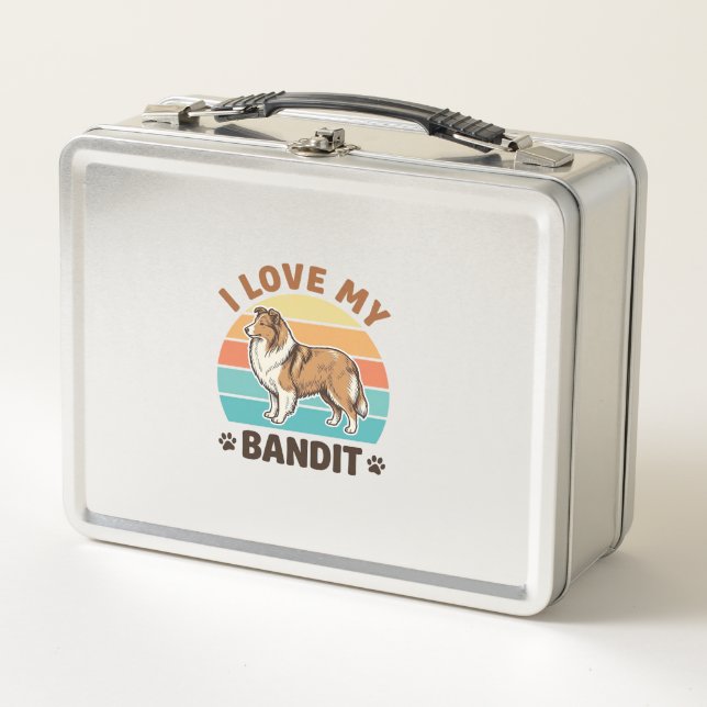 Lunch Box Nom de chien personnalisé Design Rétro Coucher de  (Devant)