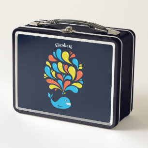 Lunch Box Nom de la baleine mignonne Cartoon Poisson coloré