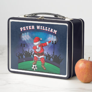 Lunch Box Nom de la Personnaliser Père Noël Christmas Soccer